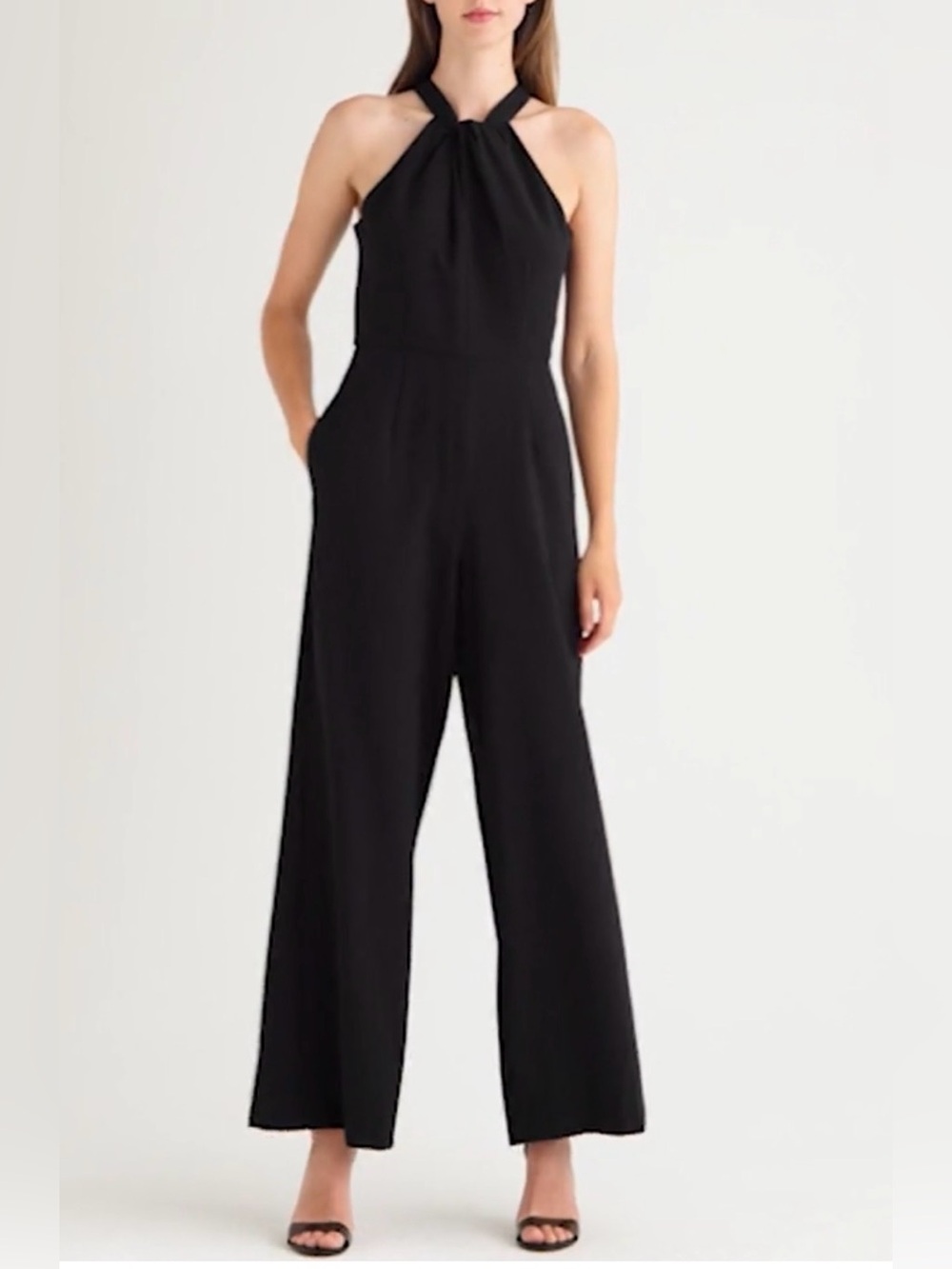 Julia Jordan Black Twist Halter Wide Leg Jumpsuit NWT Nordstrom Size 4